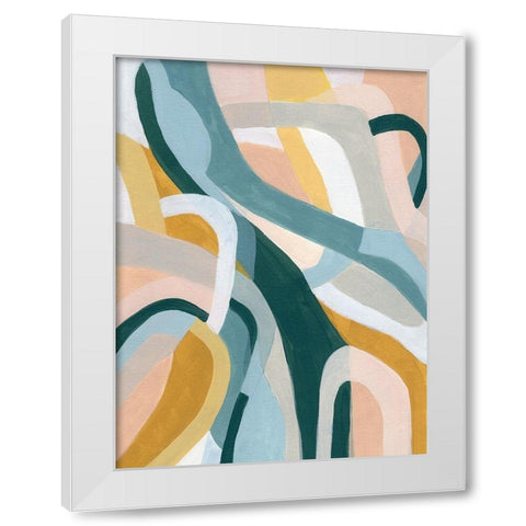 Pastel Puzzle II White Modern Wood Framed Art Print by Vess, June Erica