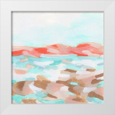 Coral Coast I White Modern Wood Framed Art Print by Vess, June Erica