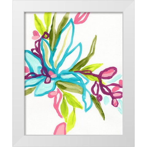 Tropical Sketch I White Modern Wood Framed Art Print by Vess, June Erica