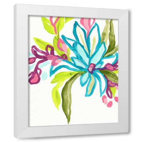 Tropical Sketch II White Modern Wood Framed Art Print by Vess, June Erica