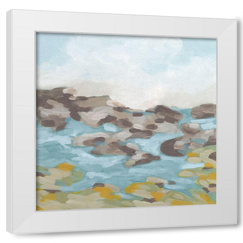 Stone Shore I White Modern Wood Framed Art Print by Vess, June Erica