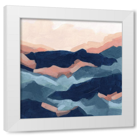 Bluescape I White Modern Wood Framed Art Print by Vess, June Erica