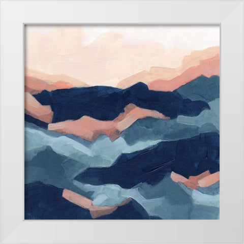 Bluescape I White Modern Wood Framed Art Print by Vess, June Erica