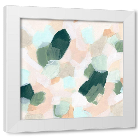 Pastel Facets II White Modern Wood Framed Art Print by Vess, June Erica