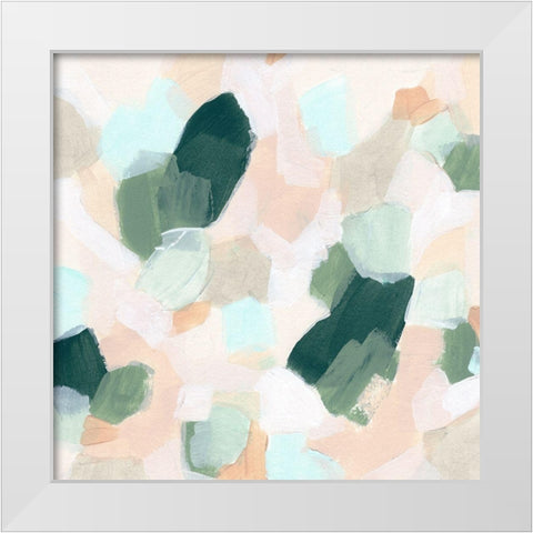 Pastel Facets II White Modern Wood Framed Art Print by Vess, June Erica