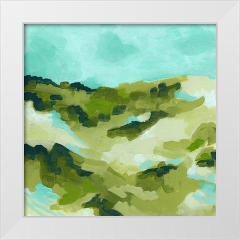 Spring Hillside I White Modern Wood Framed Art Print by Vess, June Erica