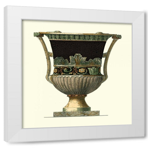 Crackled Large Giardini Urn I White Modern Wood Framed Art Print by Giardini