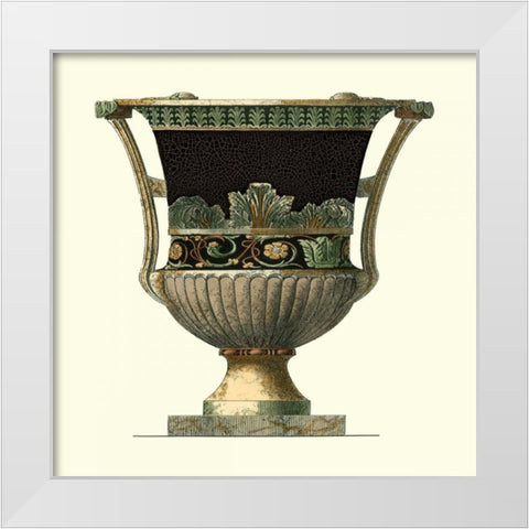 Crackled Large Giardini Urn I White Modern Wood Framed Art Print by Giardini