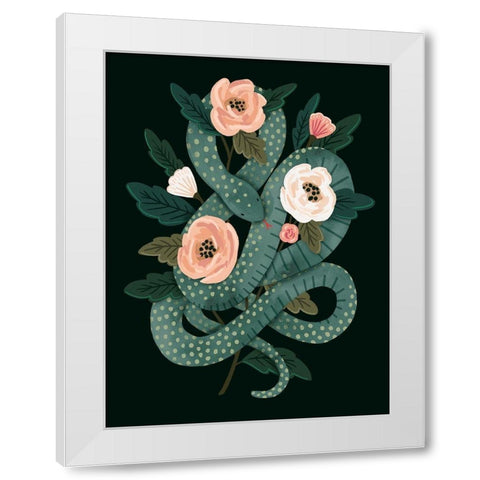 Skull and Snake I White Modern Wood Framed Art Print by Barnes, Victoria