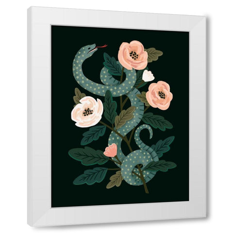 Skull and Snake II White Modern Wood Framed Art Print by Barnes, Victoria