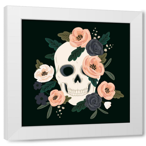 Skull and Snake III White Modern Wood Framed Art Print by Barnes, Victoria