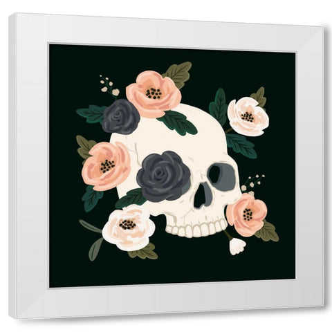 Skull and Snake IV White Modern Wood Framed Art Print by Barnes, Victoria