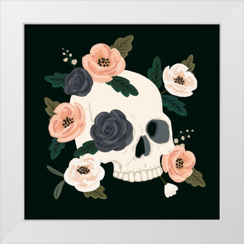 Skull and Snake IV White Modern Wood Framed Art Print by Barnes, Victoria