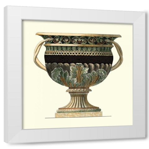 Crackled Large Giardini Urn II White Modern Wood Framed Art Print by Giardini