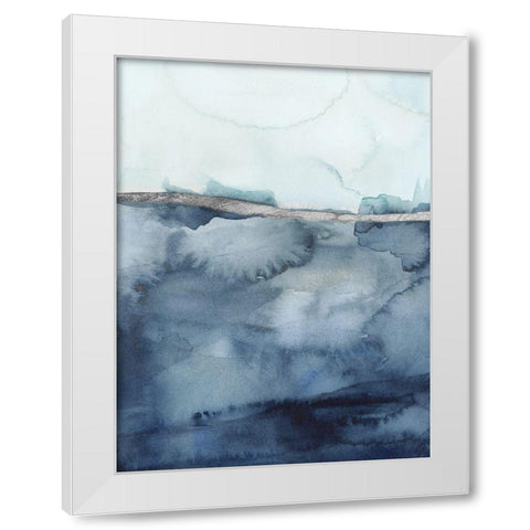 Custom Coastal Horizon I in Silver White Modern Wood Framed Art Print by Borges, Victoria