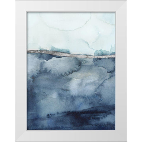 Custom Coastal Horizon I in Silver White Modern Wood Framed Art Print by Borges, Victoria