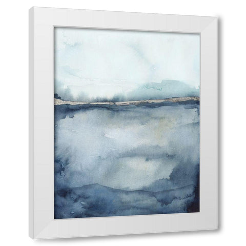 Custom Coastal Horizon II in Silver White Modern Wood Framed Art Print by Borges, Victoria