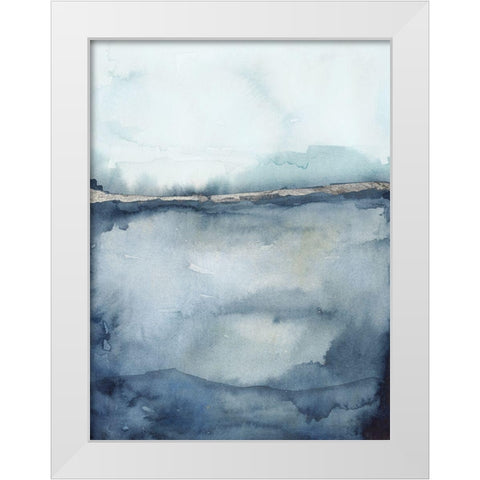 Custom Coastal Horizon II in Silver White Modern Wood Framed Art Print by Borges, Victoria