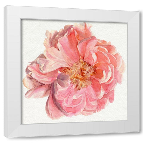 Blossomed Peony I White Modern Wood Framed Art Print by Parker, Jennifer Paxton
