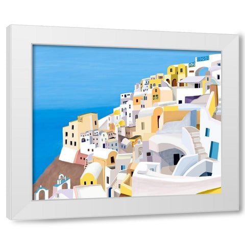 Greek Buildings II White Modern Wood Framed Art Print by Daly, Carla