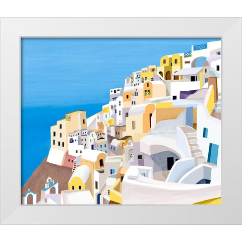 Greek Buildings II White Modern Wood Framed Art Print by Daly, Carla