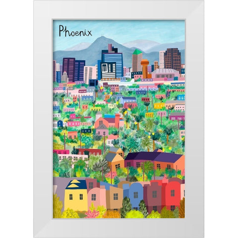 View from Above Phoenix White Modern Wood Framed Art Print by Daly, Carla