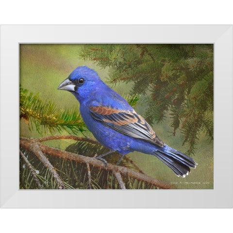 On the Branch II White Modern Wood Framed Art Print by Vest, Chris