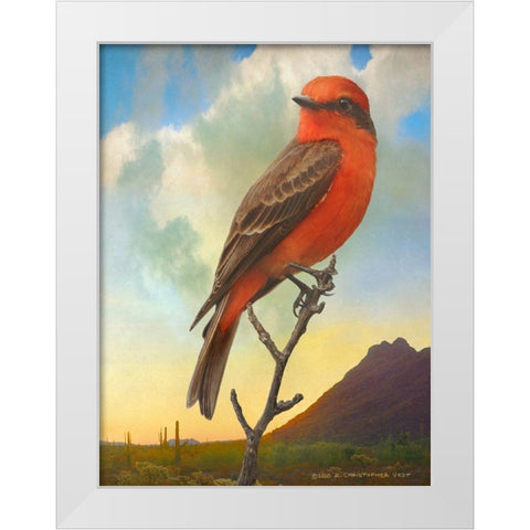 On the Branch V White Modern Wood Framed Art Print by Vest, Chris