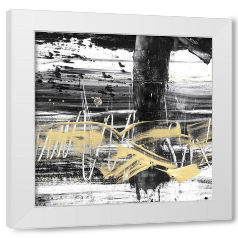 Gold Wave II White Modern Wood Framed Art Print by Harper, Ethan