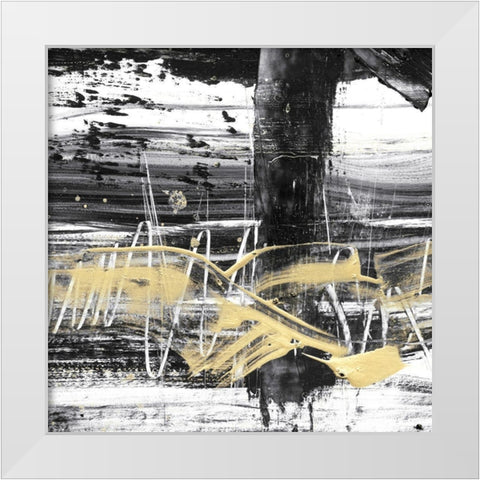 Gold Wave II White Modern Wood Framed Art Print by Harper, Ethan