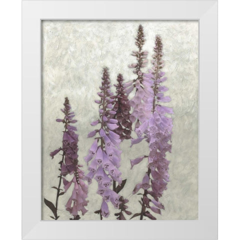 Non-Embellished Foxgloves I White Modern Wood Framed Art Print by Zarris, Chariklia