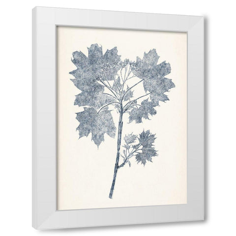 Navy Botanicals I White Modern Wood Framed Art Print by Vision Studio