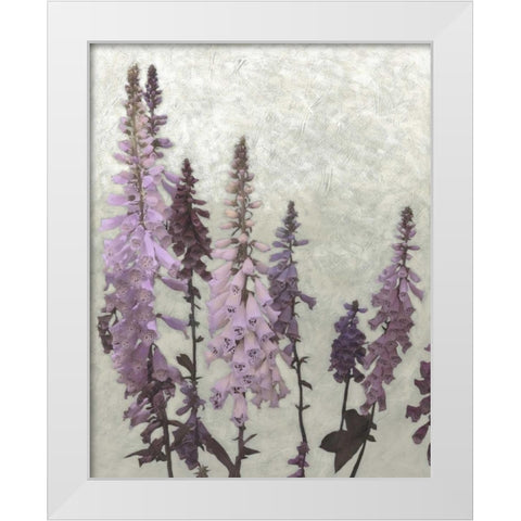 Non-Embellished Foxgloves II White Modern Wood Framed Art Print by Zarris, Chariklia