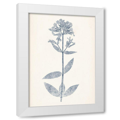 Navy Botanicals V White Modern Wood Framed Art Print by Vision Studio