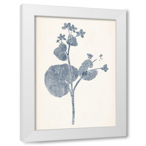 Navy Botanicals VI White Modern Wood Framed Art Print by Vision Studio