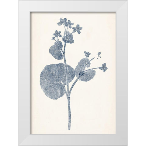 Navy Botanicals VI White Modern Wood Framed Art Print by Vision Studio