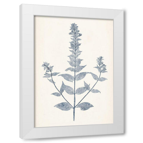 Navy Botanicals VII White Modern Wood Framed Art Print by Vision Studio