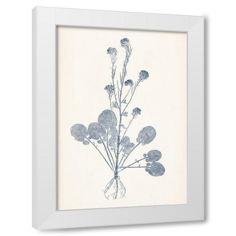 Navy Botanicals VIII White Modern Wood Framed Art Print by Vision Studio