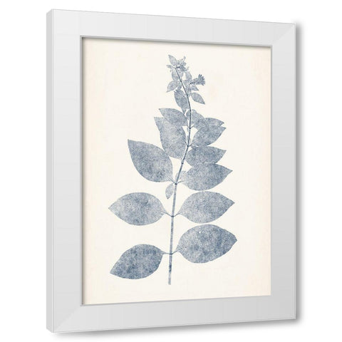 Navy Botanicals IX White Modern Wood Framed Art Print by Vision Studio