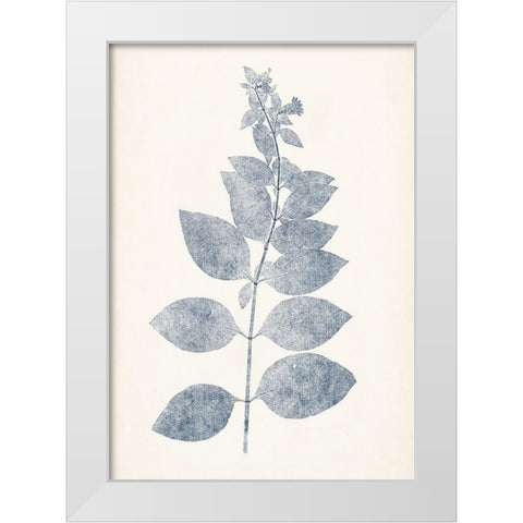 Navy Botanicals IX White Modern Wood Framed Art Print by Vision Studio