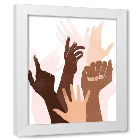 Reach and Rise II White Modern Wood Framed Art Print by Vess, June Erica