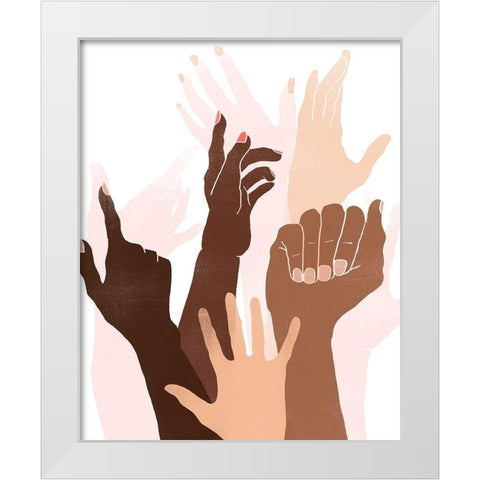 Reach and Rise II White Modern Wood Framed Art Print by Vess, June Erica