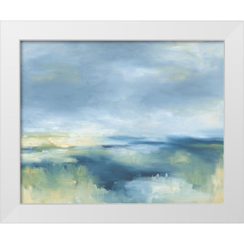 Coastal Blues White Modern Wood Framed Art Print by Keusder, Danusia