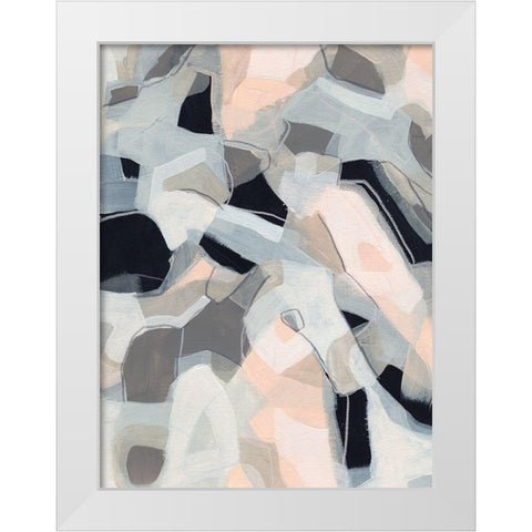 Puzzle Field I White Modern Wood Framed Art Print by Vess, June Erica