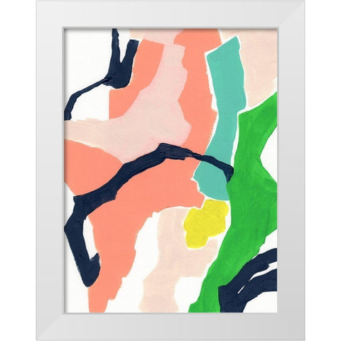 Color Current I White Modern Wood Framed Art Print by Vess, June Erica