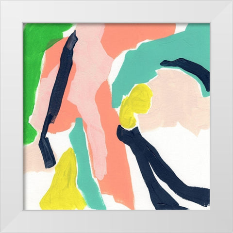 Color Current III White Modern Wood Framed Art Print by Vess, June Erica