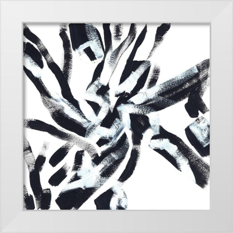 Onyx Code VII White Modern Wood Framed Art Print by Vess, June Erica