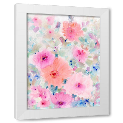 Bright Floral Design II White Modern Wood Framed Art Print by OToole, Tim