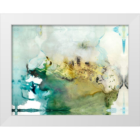 Embellished Organic Abstract White Modern Wood Framed Art Print by Bramma, Lila