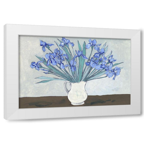 Van Gogh Irises II White Modern Wood Framed Art Print by Wang, Melissa